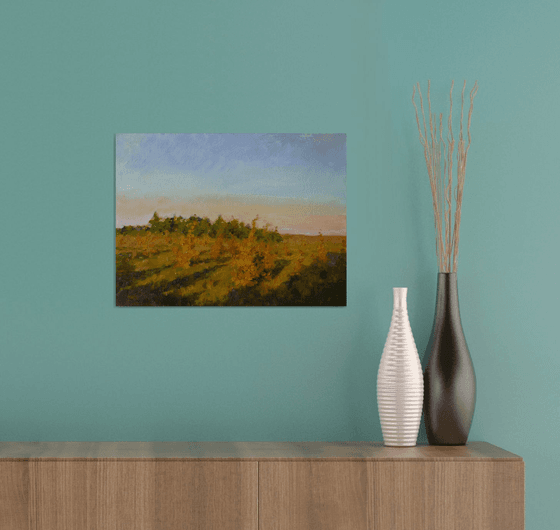 The autumn sunset - sunset landscape painting