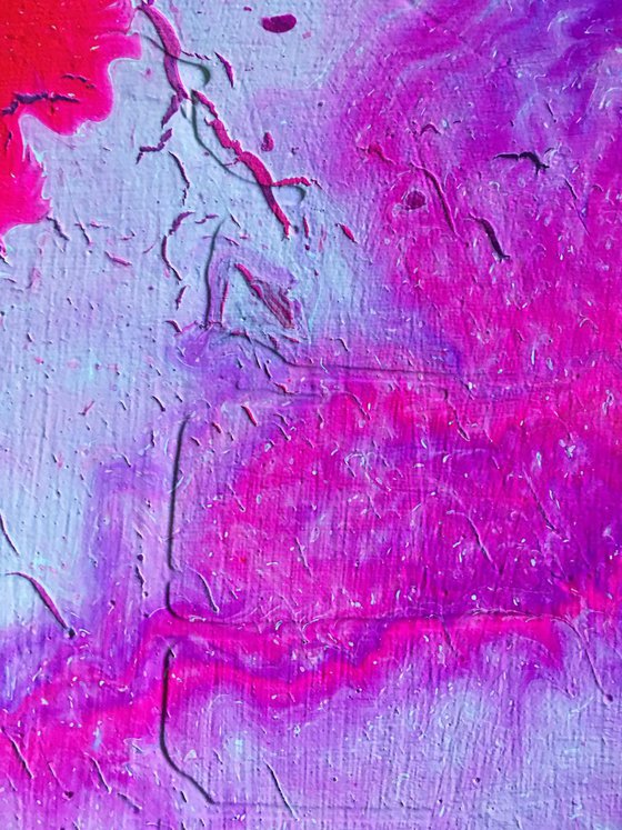 "Manifesting In Magenta" - FREE USA SHIPPING - Original Abstract PMS Fluid Acrylic Painting - 24 x 24 inches