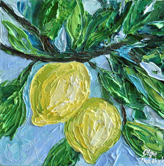 Lemons (20x20x2cm) - Original Acrylic Painting