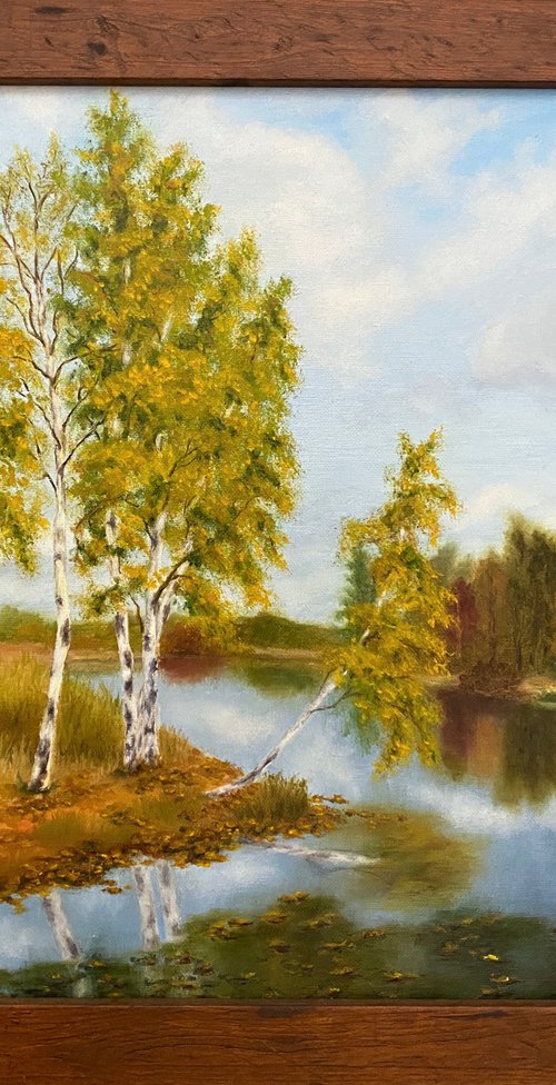 Birches over the water by Olga Kurbanova