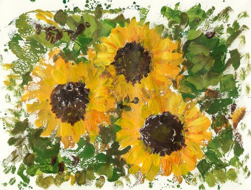Contemporary Sunflowers -2 by Asha Shenoy