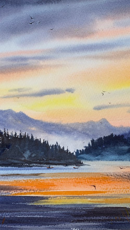 Orange sunset #9 by Eugenia Gorbacheva