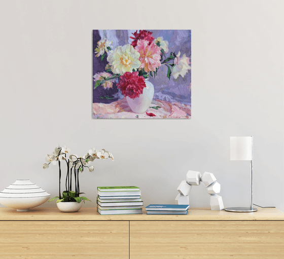 Still life with peonies