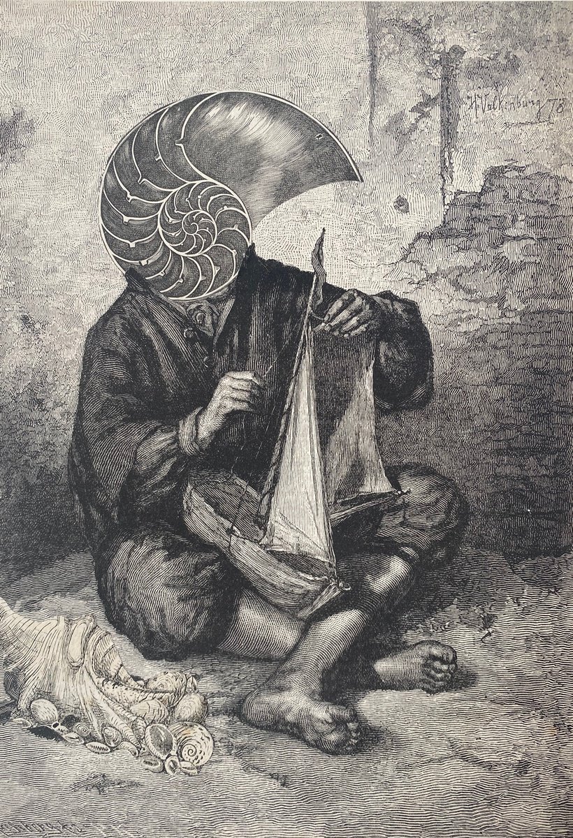 Surrealistic Portrait Collage By Tudor Evans, 7 X 10", Cornish Sailor, Original Artwork