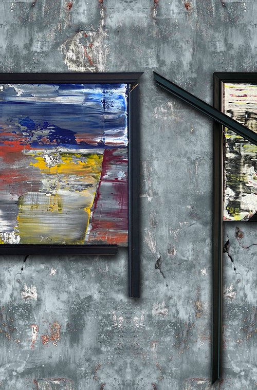 "Home Is Where We Are" - Save As A Series - Original PMS Mixed Media Assemblage Sculptural Paintings On Wooden Frame Pieces and Panels - 49 x 31 inches by Preston M. Smith (PMS)