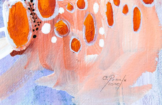 Toi et moi - Original abstract painting on paper - One of a kind