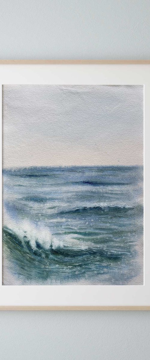 "Ocean Diary, June 26th, 2020" mixed-media painting by Eve Devore