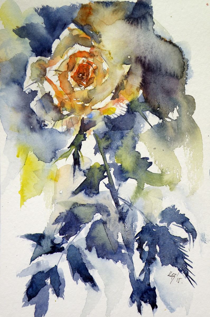 Yellow rose II by Kovacs Anna Brigitta