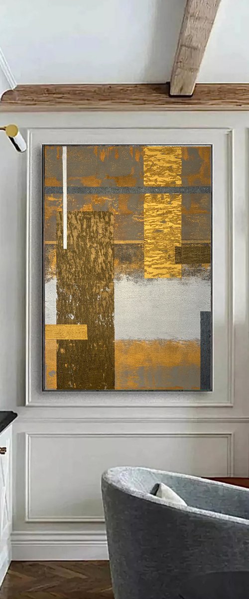 Golden Expressive luxury art. by Marina Skromova