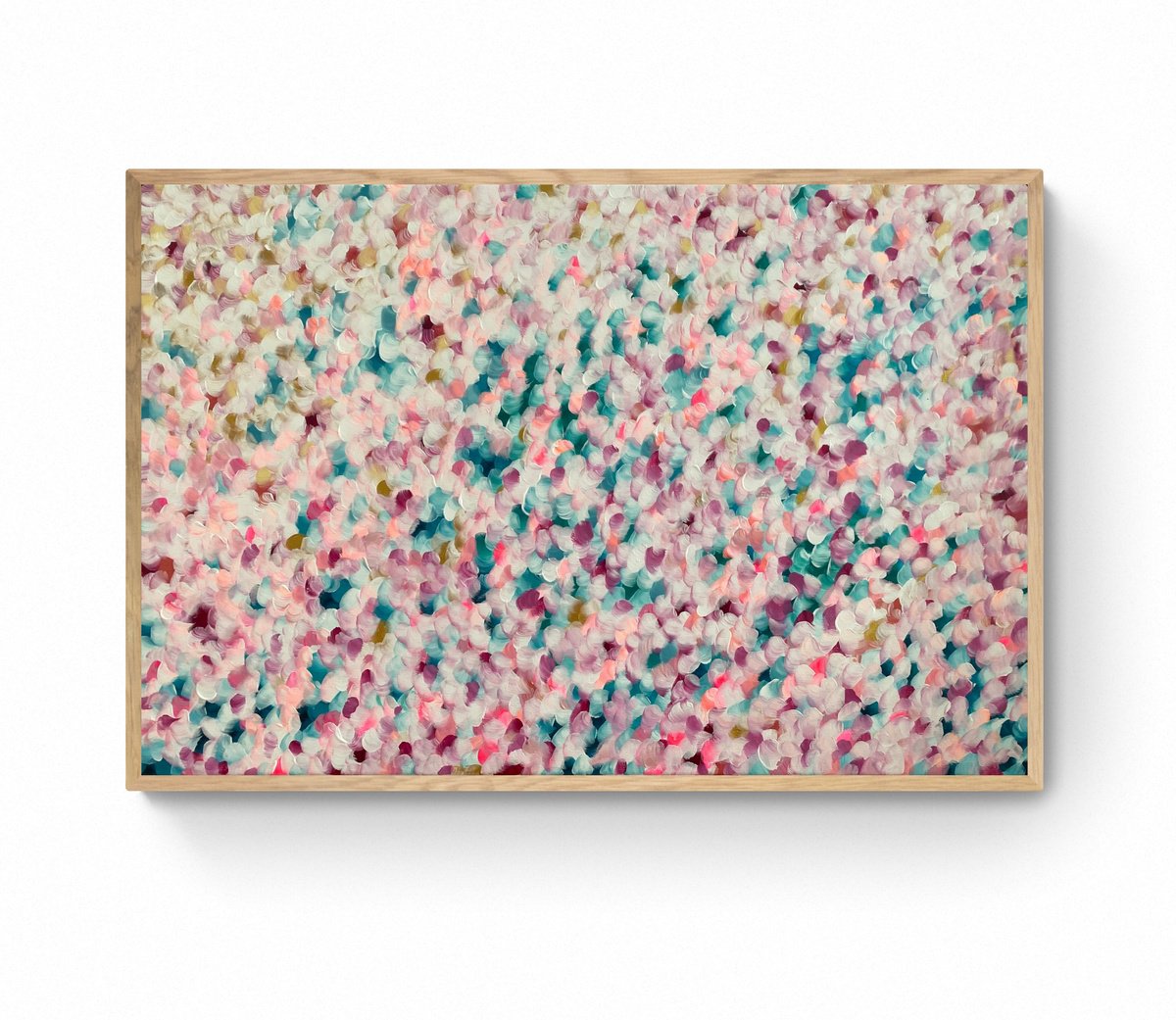 Abstract Botanical Acrylic Painting By Katherine Spiller, 37 X 25", And So The Petals Roam, Original Artwork