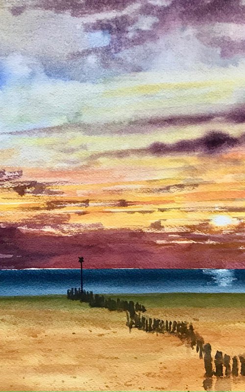 Sunset at Hunstanton Beach by Brian Tucker