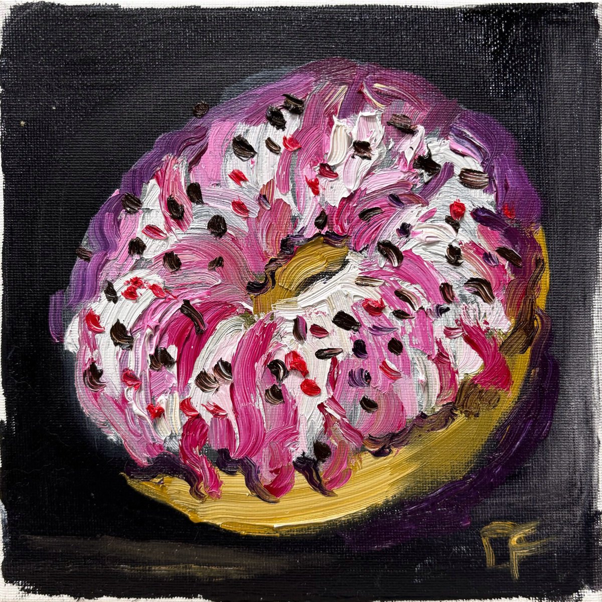 Still Life With Pink Donut By Dmitry Fedorov, 8 X 8, Artwork For Sale On Artfinder