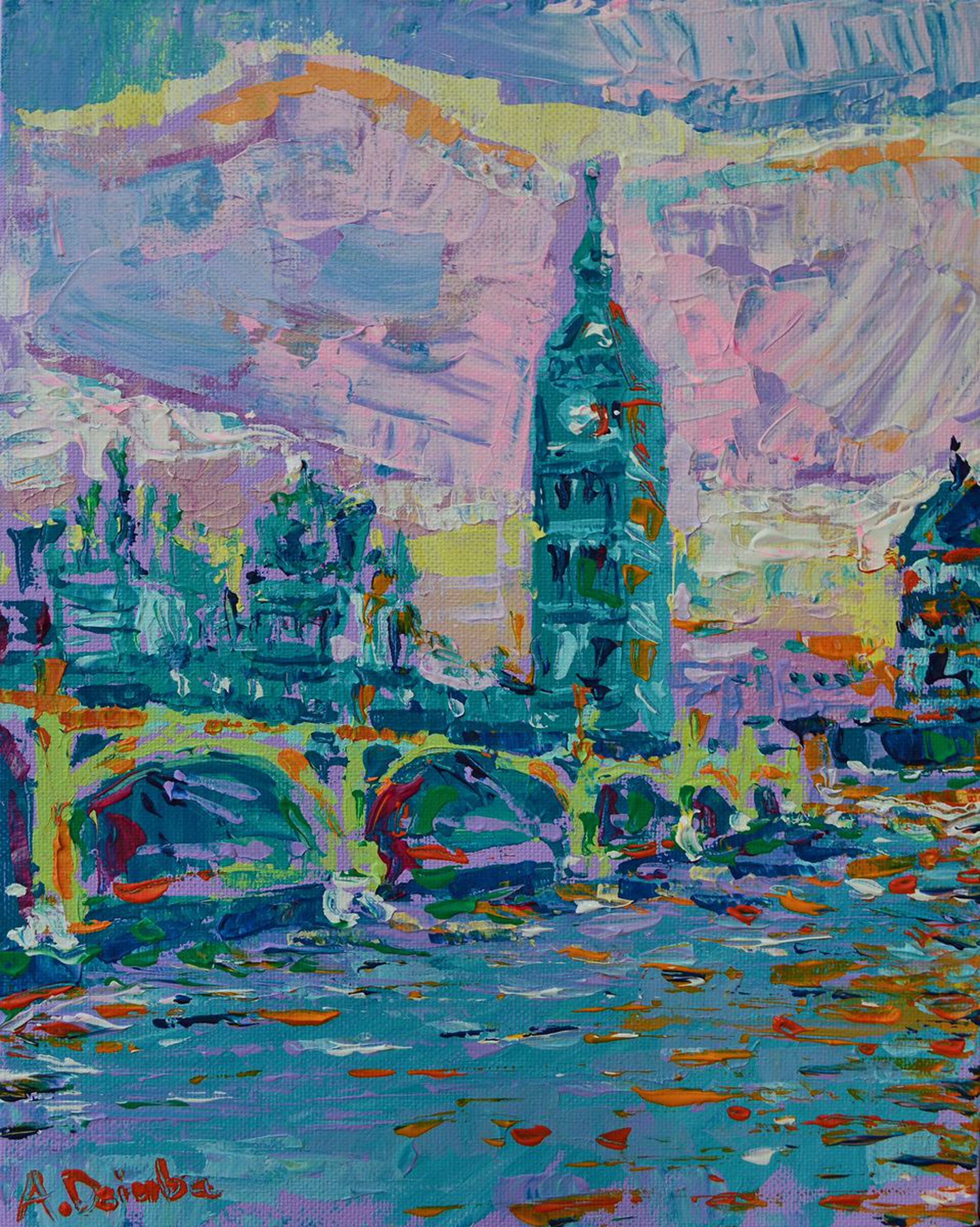 London Bridge Original Painting Small Palette Artfinder