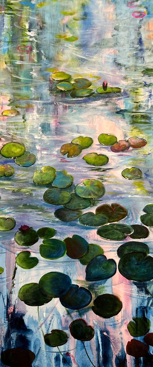 Water Lilies At Sunset 1 by Sandra Gebhardt-Hoepfner