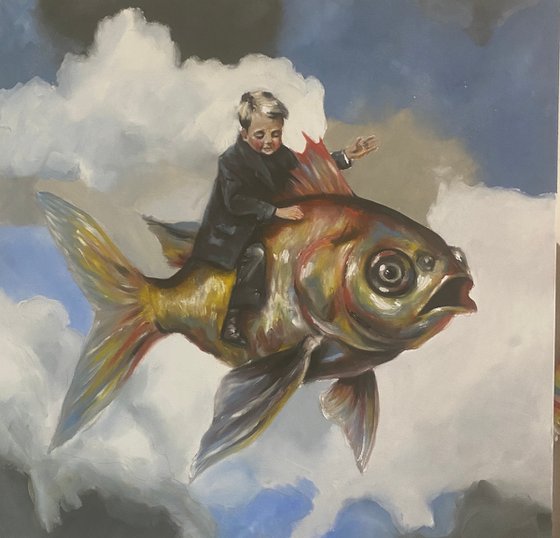 Boy on fish