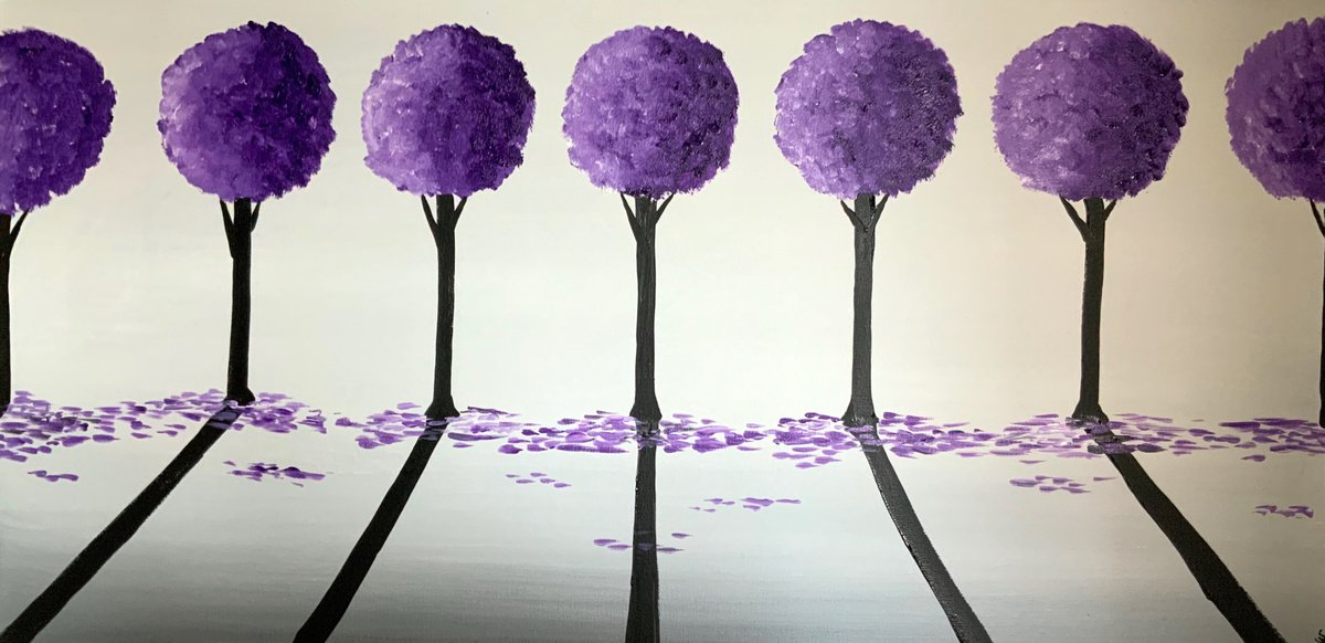 Purple Round Trees 3 by Aisha Haider