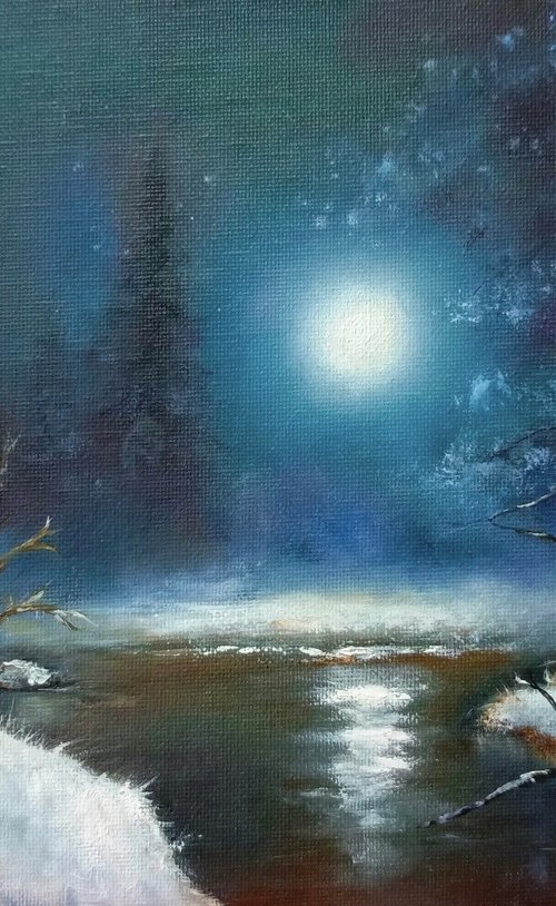 Bright moonlit night by Liubov Samoilova