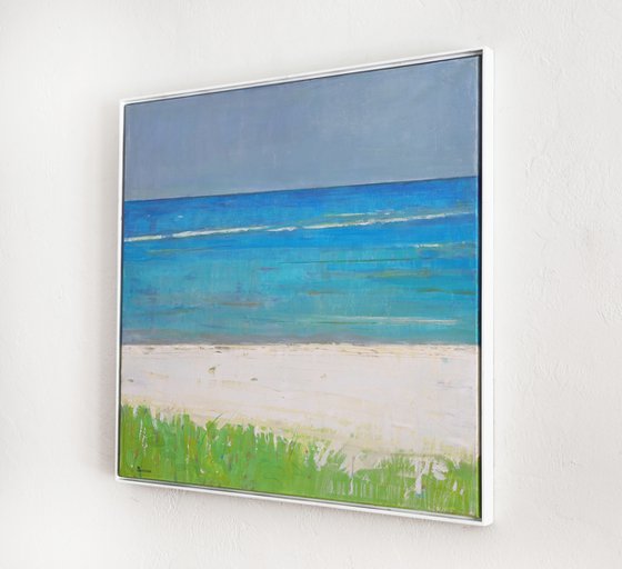 Beach Paradise 30x30" 76x76cm Contemporary Art by Bo Kravchenko