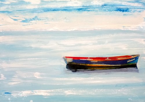 Old Blue Boat by Siniša Alujević
