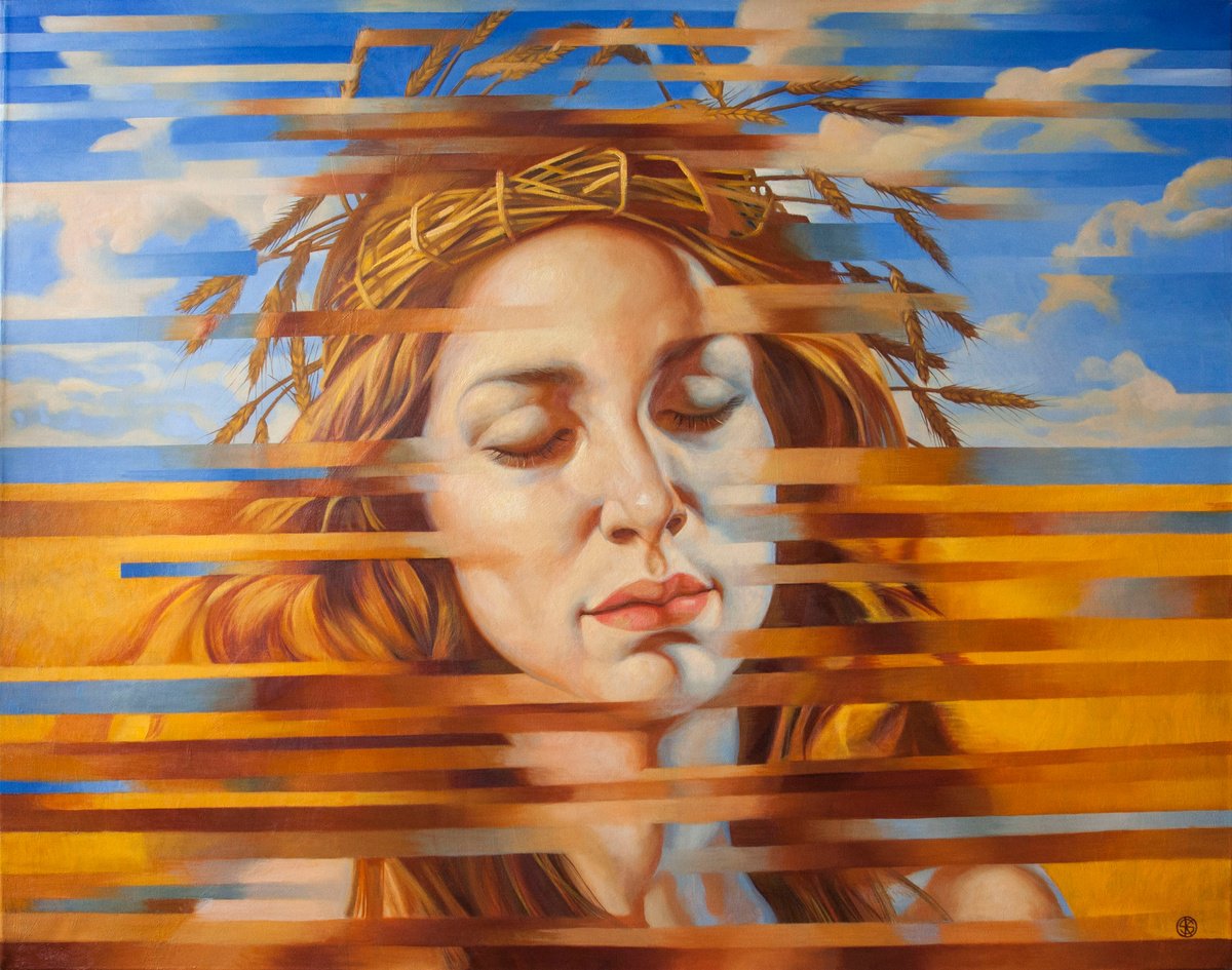 Photorealistic Portrait Oil Painting By Yaroslav Kurbanov, 55 X 43", Disappearing Image, Original Artwork