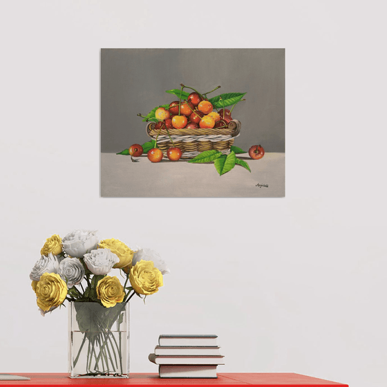 Still life with cherries