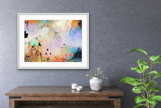 Y'a de l'amour dans l'air (small)- Abstract artwork - Limited edition of 5