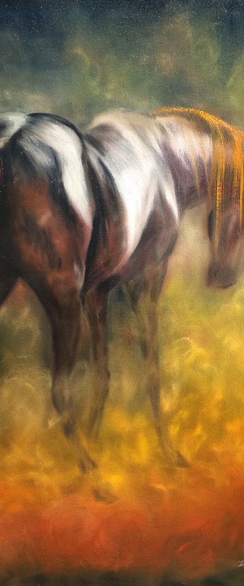 American Art Awards Winner 2017 "Horse In Dust" by Danguole Serstinskaja