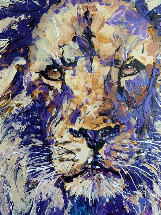 Colourful Lion portrait