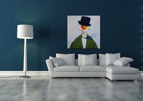 Egg boy in top hat