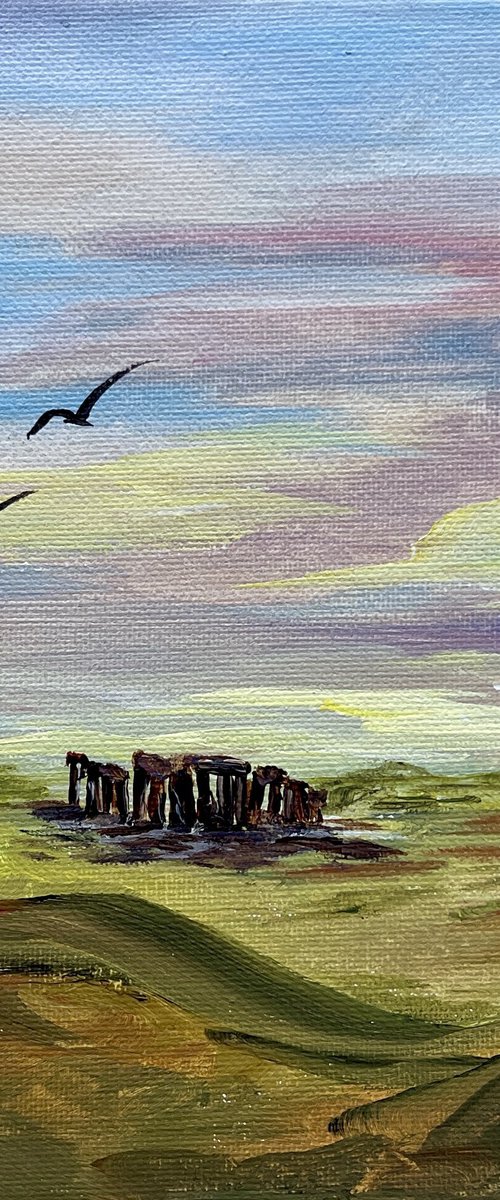 Stonehenge on a Small Canvas by Marja Brown