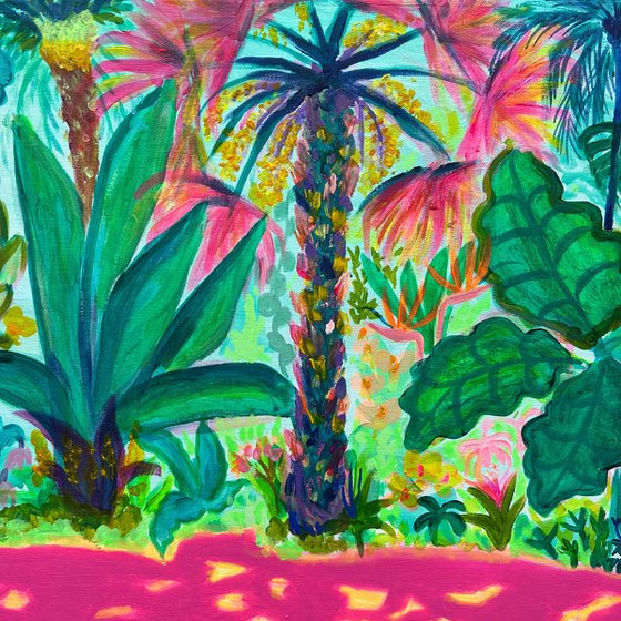 Pink Shadows By The Pool