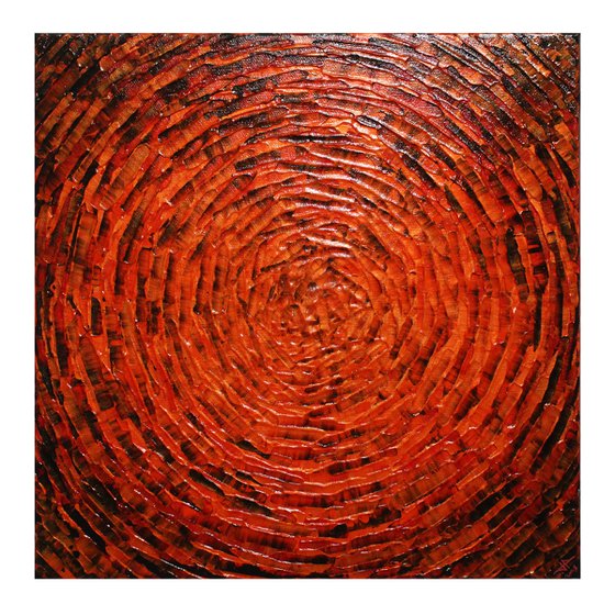 Concentric orange red burst