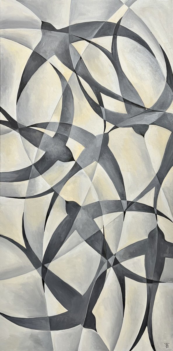 Geometric Animal Acrylic Painting By Tiffany Budd, 20 X 39", Soaring High, Original Artwork