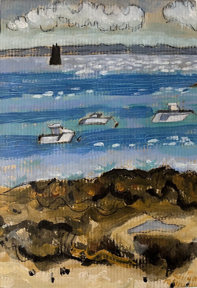 Impressionistic Landscape Acrylic Painting By Christine Callum Mcinally, 6 X 8, The Tower, Original Artwork