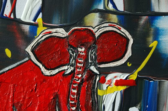 Abstract Elephant in motion