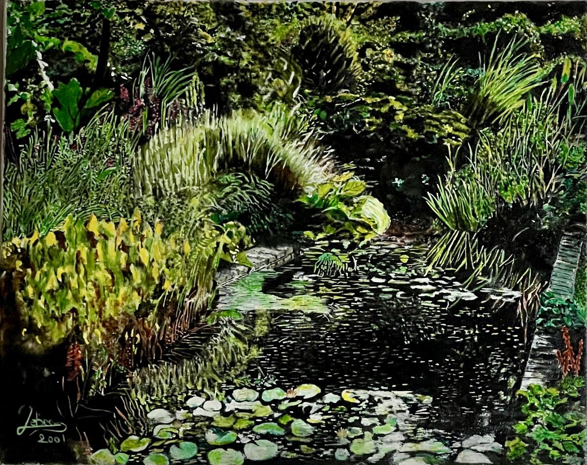 Pond In The Garden By Isabelle Lucas, 16 X 13, Artwork For Sale On Artfinder