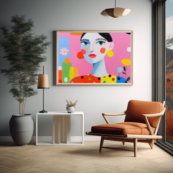 Polka Dot Woman Portrait