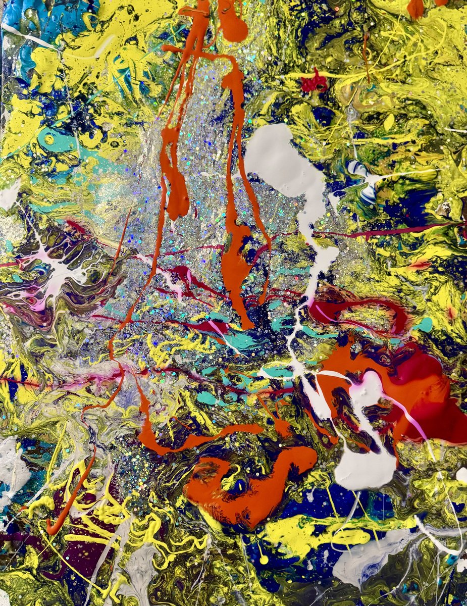 Abstract Acrylic Painting By Bruce S. Dilenschneider, 18 X 24, Bsd#63, Original Artwork