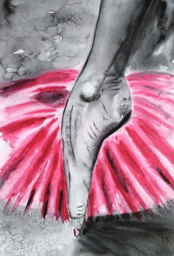 Ballet Feet original watercolor painting