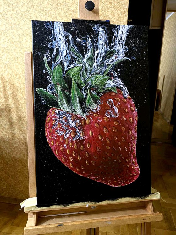 Strawberry underwater