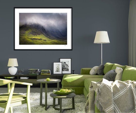 Hill of the Red Fox - Extra large wall art 60 x 40 inches in green and black