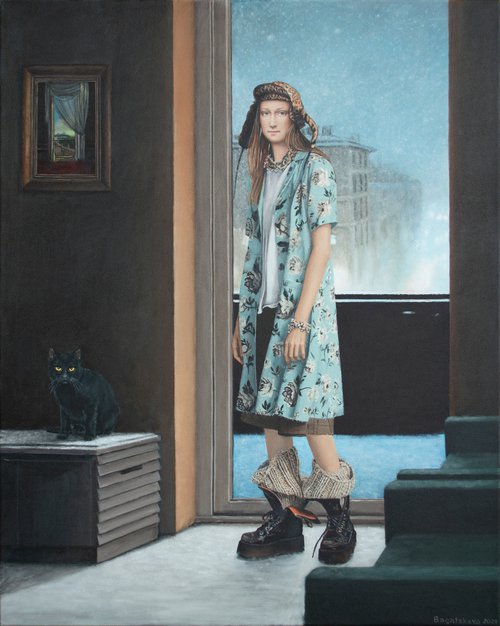 Contemporary portrait "It's Cold" by Nataliya Bagatskaya