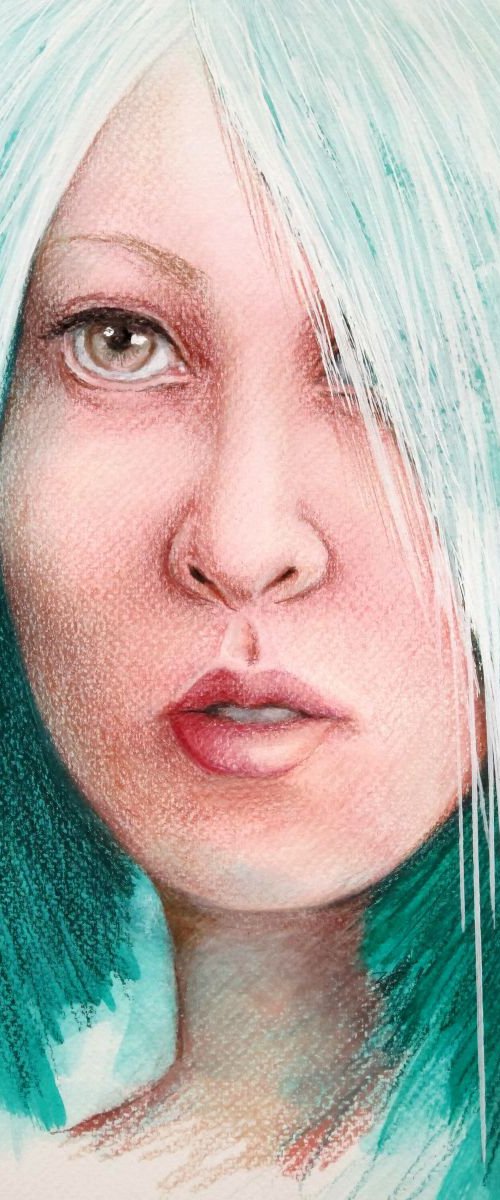 Other girl with turquoise hair by Fabienne Monestier