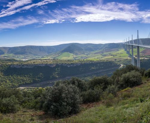 Millau Viaduct cross the Tarn river near Millau in southern France by Paul Nash