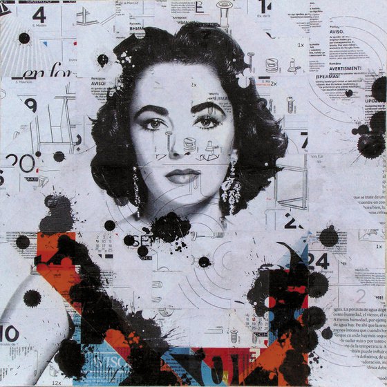 Collage_51_50X50 cm_Liz Taylor