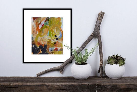 Poème No 6 - Original abstract painting on paper - One of a kind