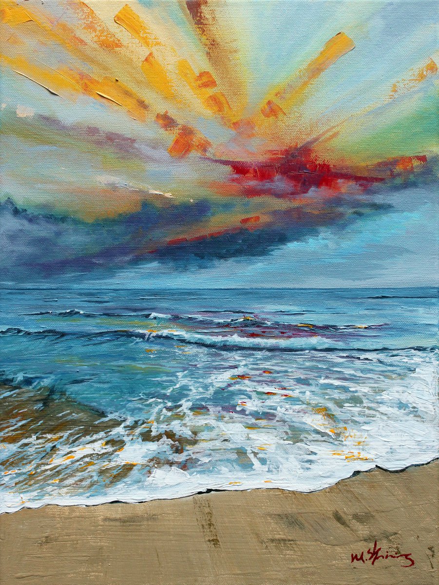 Photorealistic Landscape Acrylic Painting By Mark Skirving, 12 X 16", Winter Morning, Original Artwork