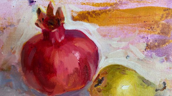 Pomegranate and pear