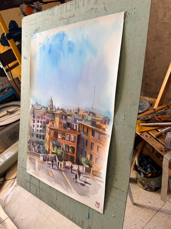 Morning Above the Spanish Steps