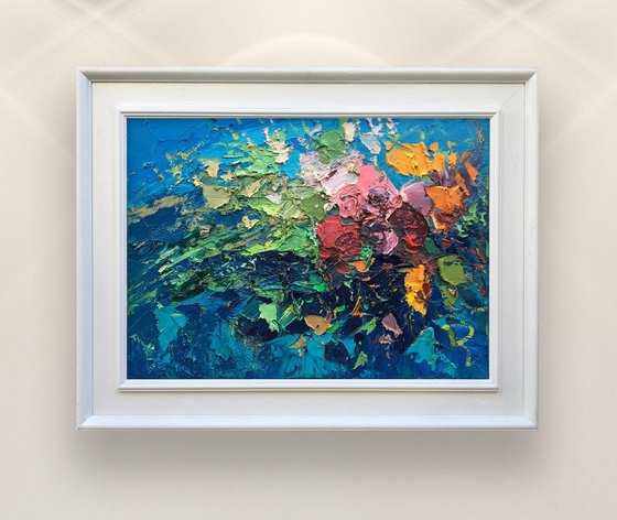 Colorful Roses Oil Painting on Canvas